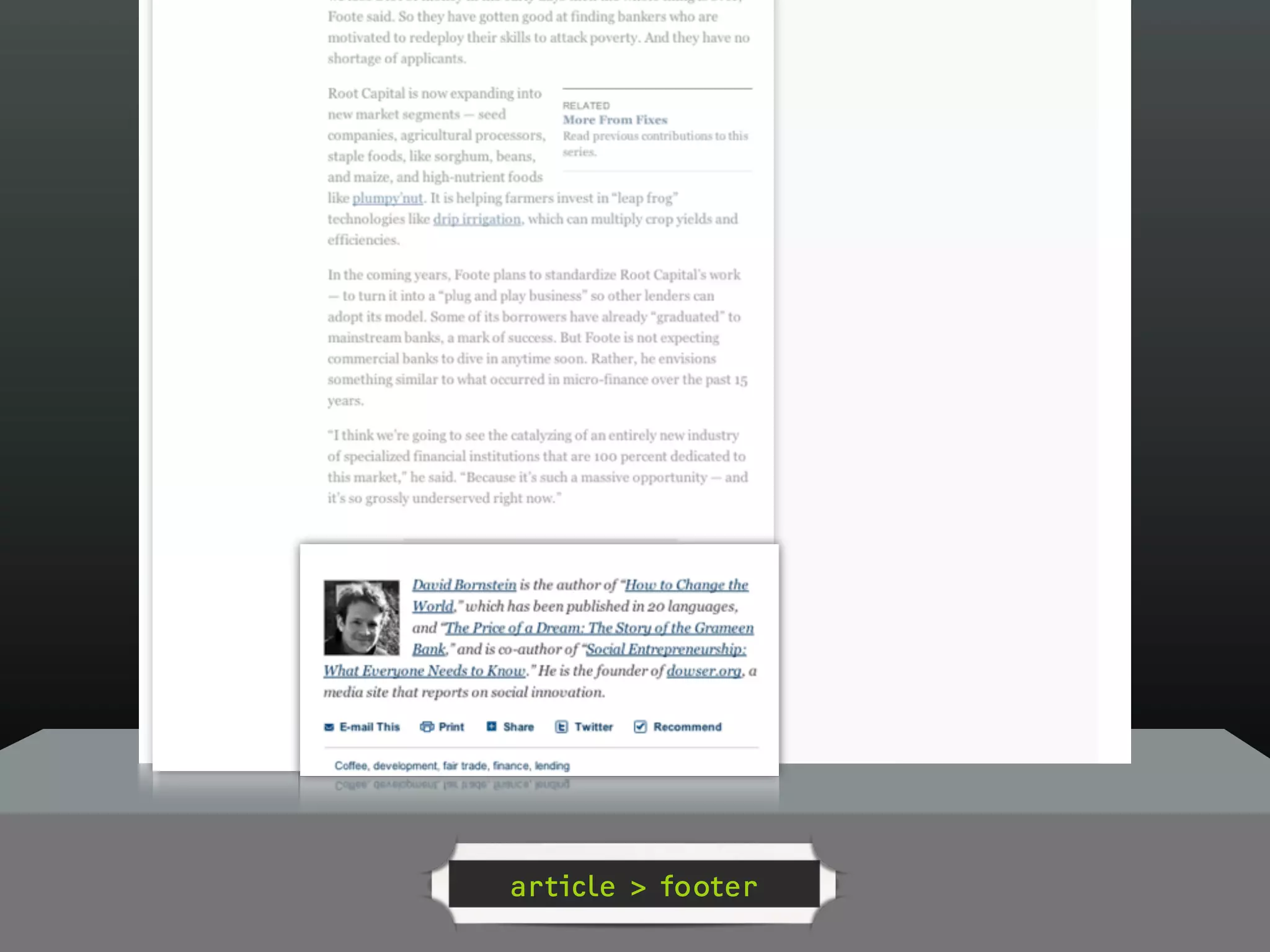article > footer
 