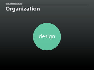 FUTURE OF WEB DESIGN NYC 2011




Organization



                                design
 
