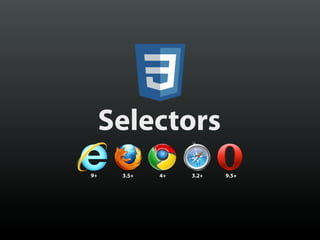 Selectors
9+    3.5+   4+   3.2+   9.5+
 