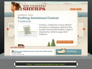 http://webstandardssherpa.com/
 