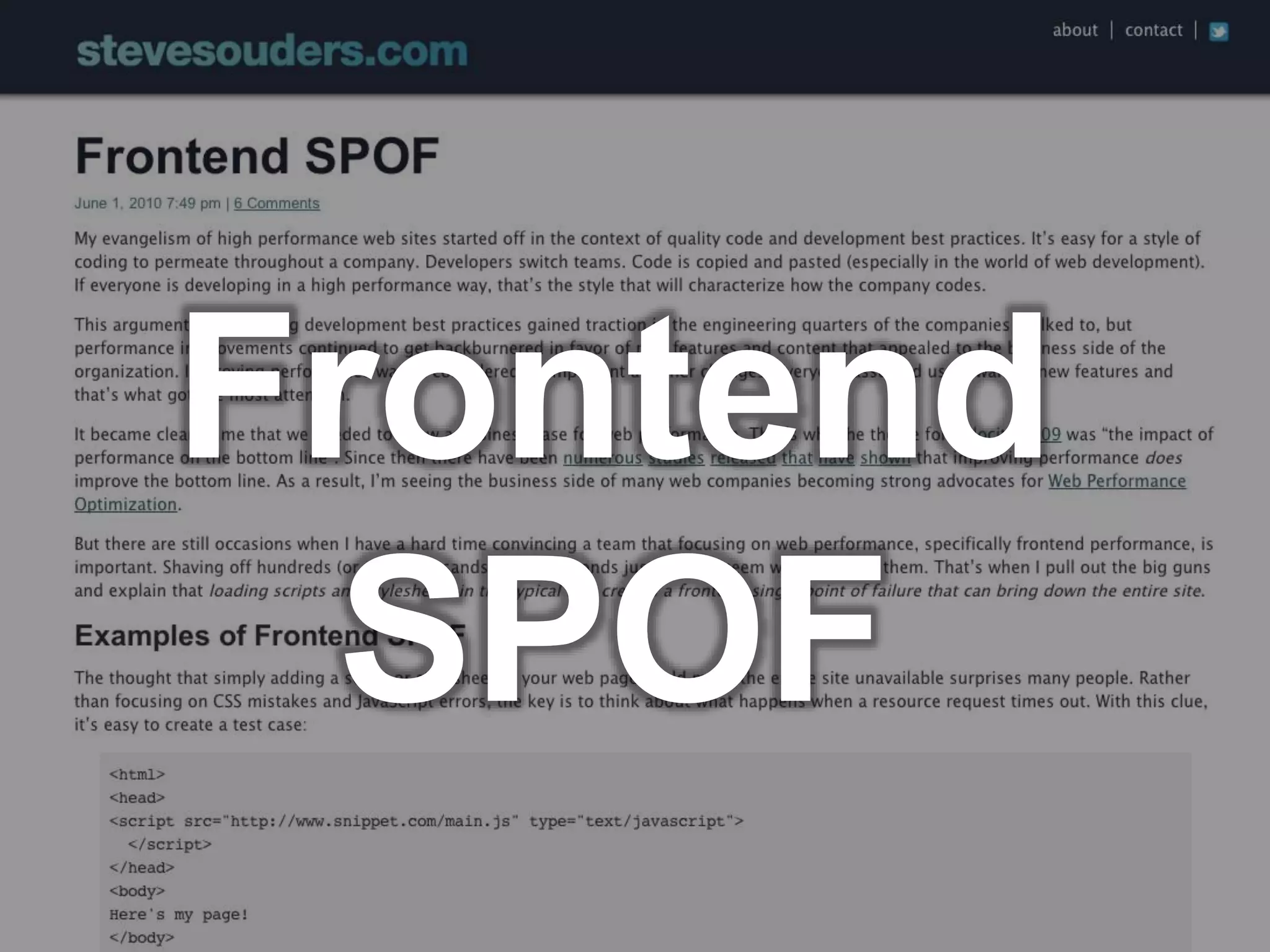 Frontend
SPOF
 