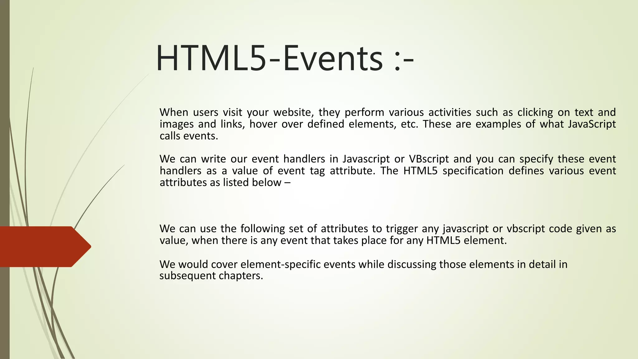 Html5 events | PPT
