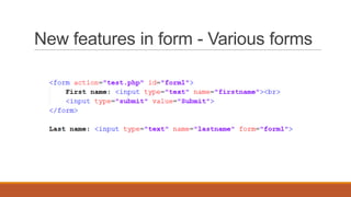 HTML5 form - News tags and attributes | PPT