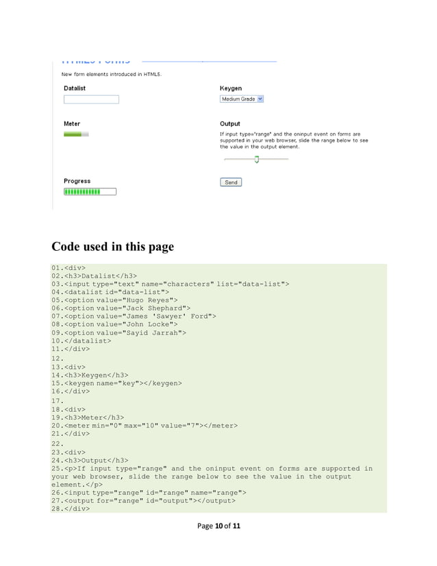 Html5 forms input types | PDF