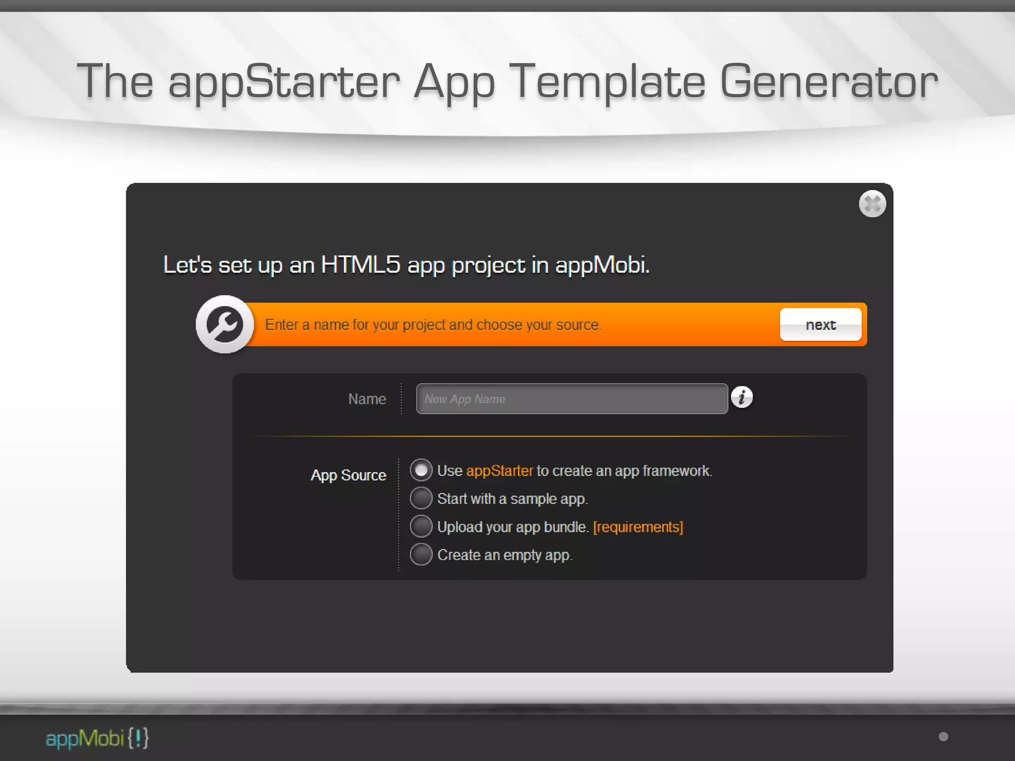 The appStarter App Template Generator
 