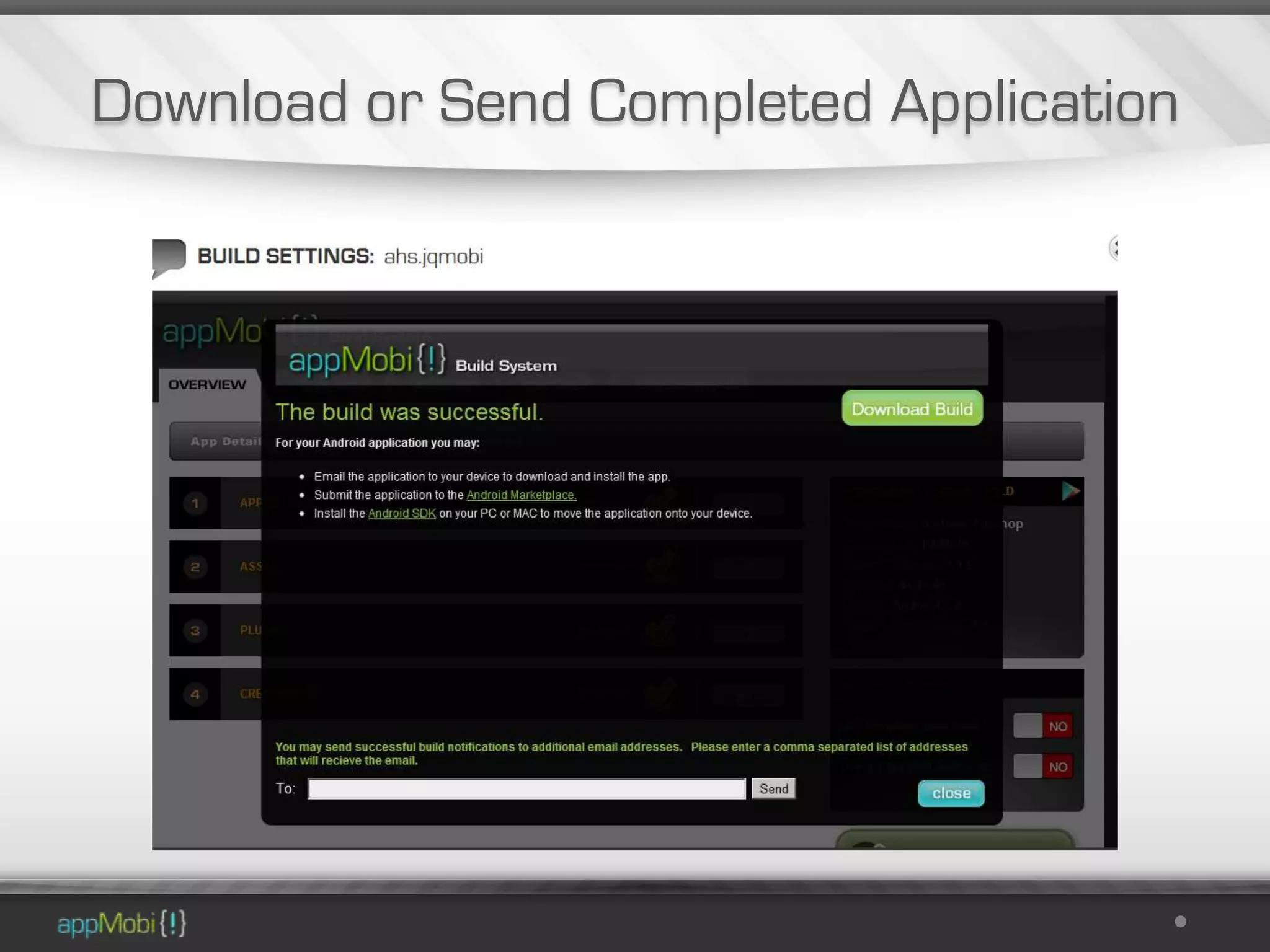 Download or Send Completed Application
 