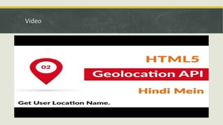 html geolocation api: accessing user location with... Html 5 geolocation api | PPTX