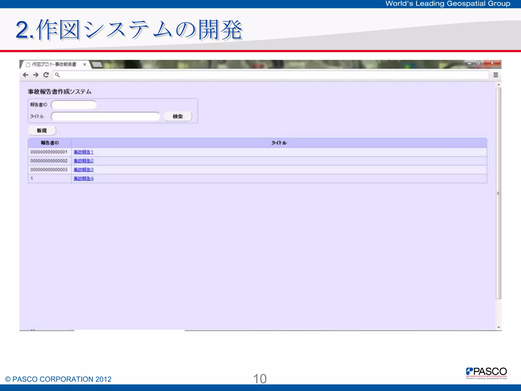 2.作図システムの開発

© PASCO CORPORATION 2012

10

 