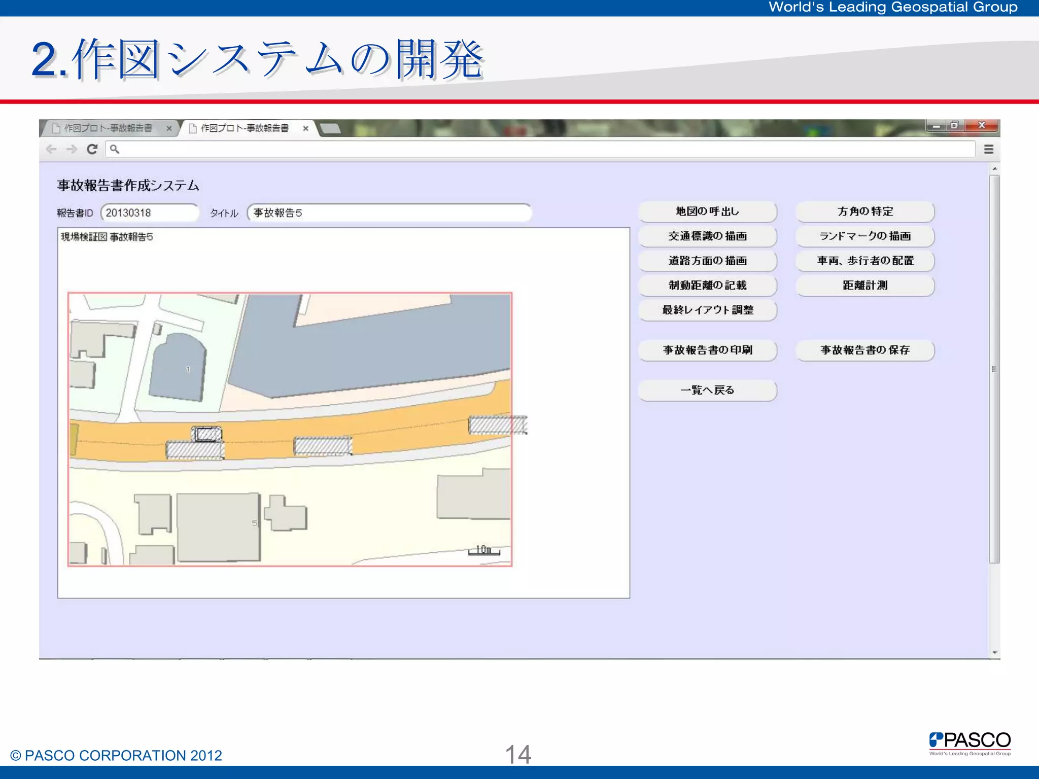 2.作図システムの開発

© PASCO CORPORATION 2012

14

 
