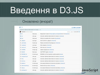 Введення в D3.JS
  Оновлено (вчора!)
 