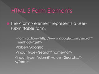 HTML5 introduction | PPTX | Web Design and HTML | Internet