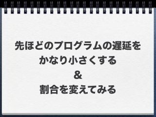 先ほどのプログラムの遅延を
かなり小さくする
＆
割合を変えてみる
 