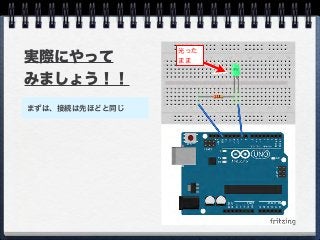 実際にやって
みましょう！！
光った
まま
まずは、接続は先ほどと同じ
 