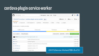 cordova-plugin-service-worker
iOSでもService Workerが使えるように
 