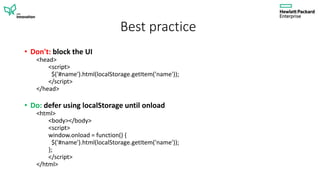 HTML5 Local Storage | PPTX