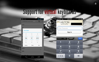 MALMBERG	
  	
  	
  	
  |	
  	
  	
  	
  THE	
  TRUTH	
  ABOUT	
  HTML5	
  |	
  LUNCH	
  &	
  LEARN	
  
23
Support for virtual keyboards
 