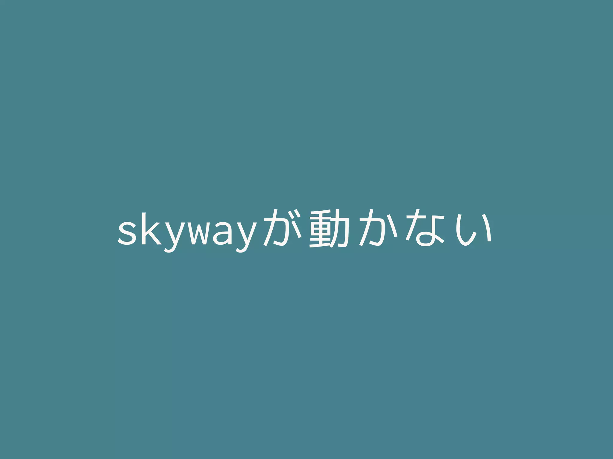 skywayが動かない
 