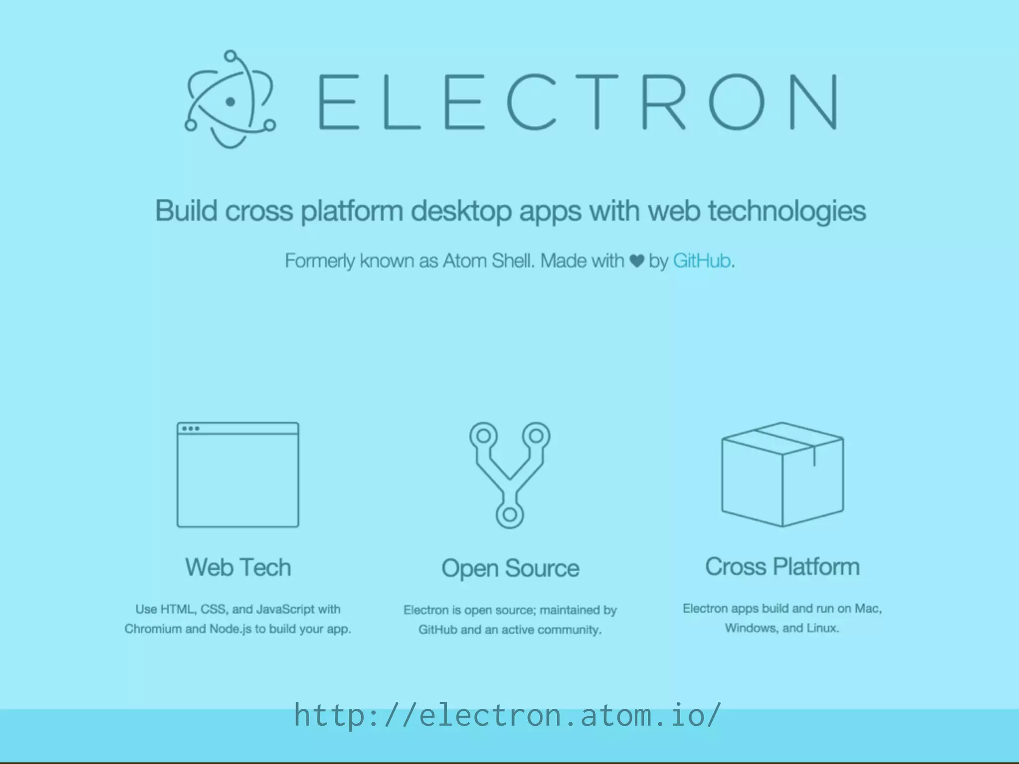Electronのロゴ
http://electron.atom.io/
 