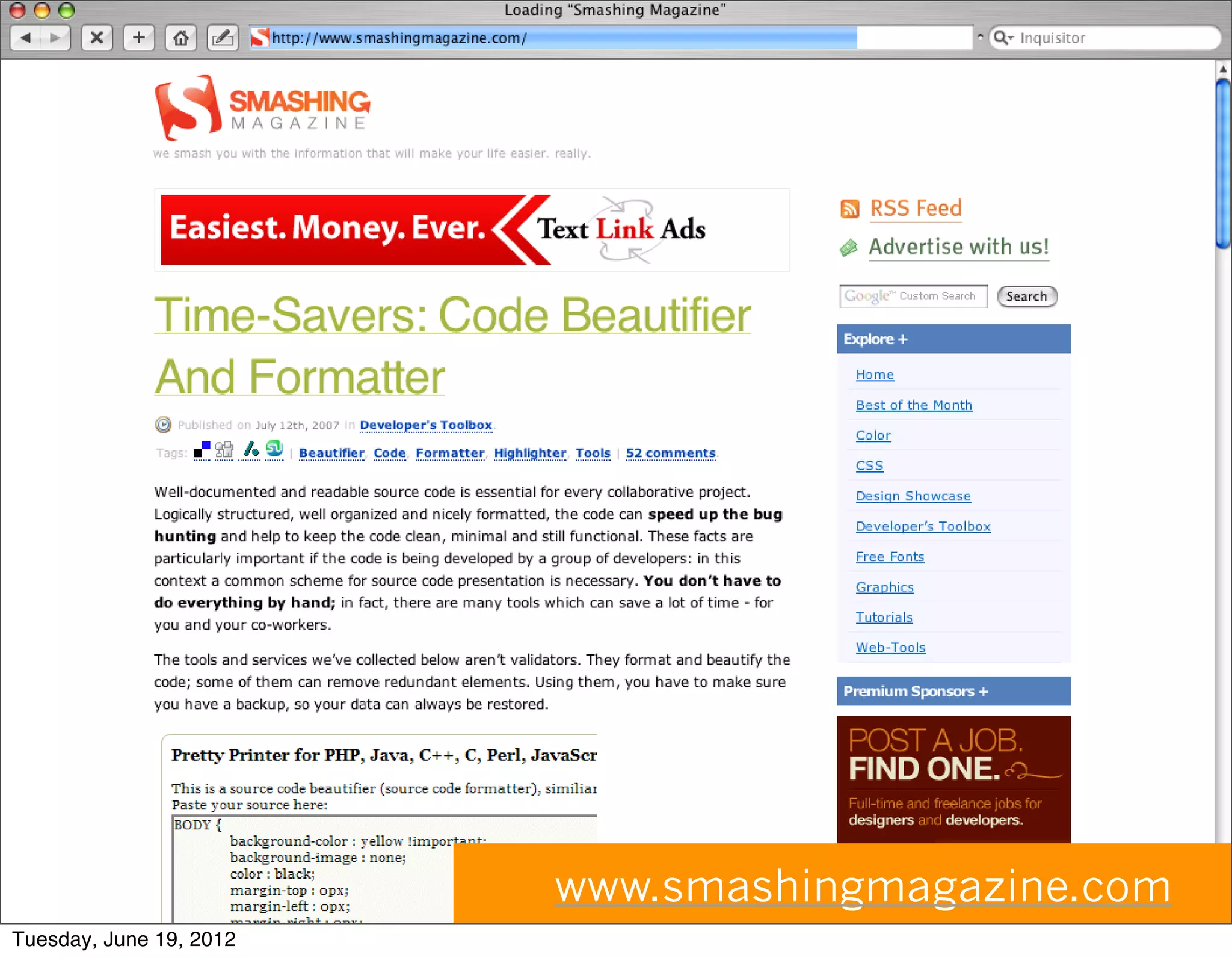 www.smashingmagazine.com
Tuesday, June 19, 2012
 