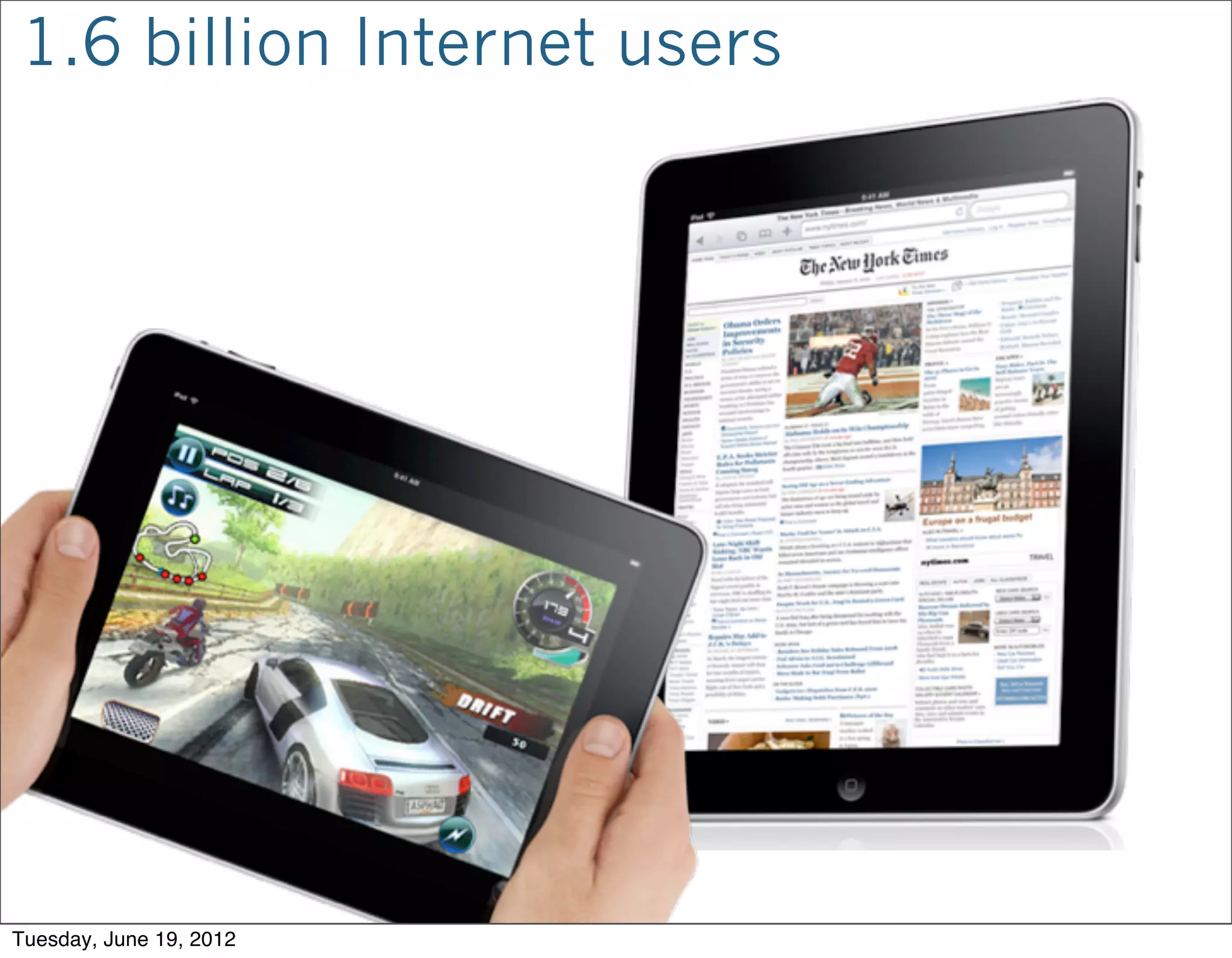 1.6 billion Internet users




Tuesday, June 19, 2012
 