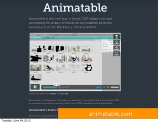 animatable.com
Tuesday, June 19, 2012
 
