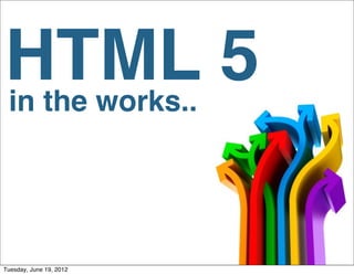 HTML 5
in the works...




Tuesday, June 19, 2012
 
