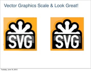 Vector Graphics Scale & Look Great!




Tuesday, June 19, 2012
 