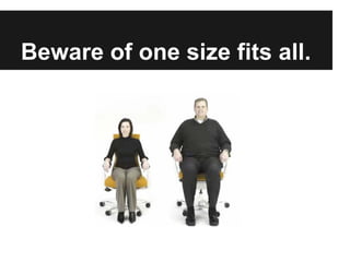Beware of one size fits all.
 