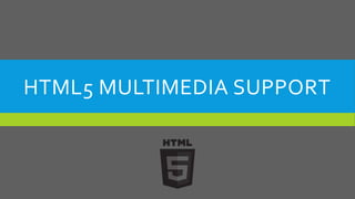 HTML5 MULTIMEDIA SUPPORT
 