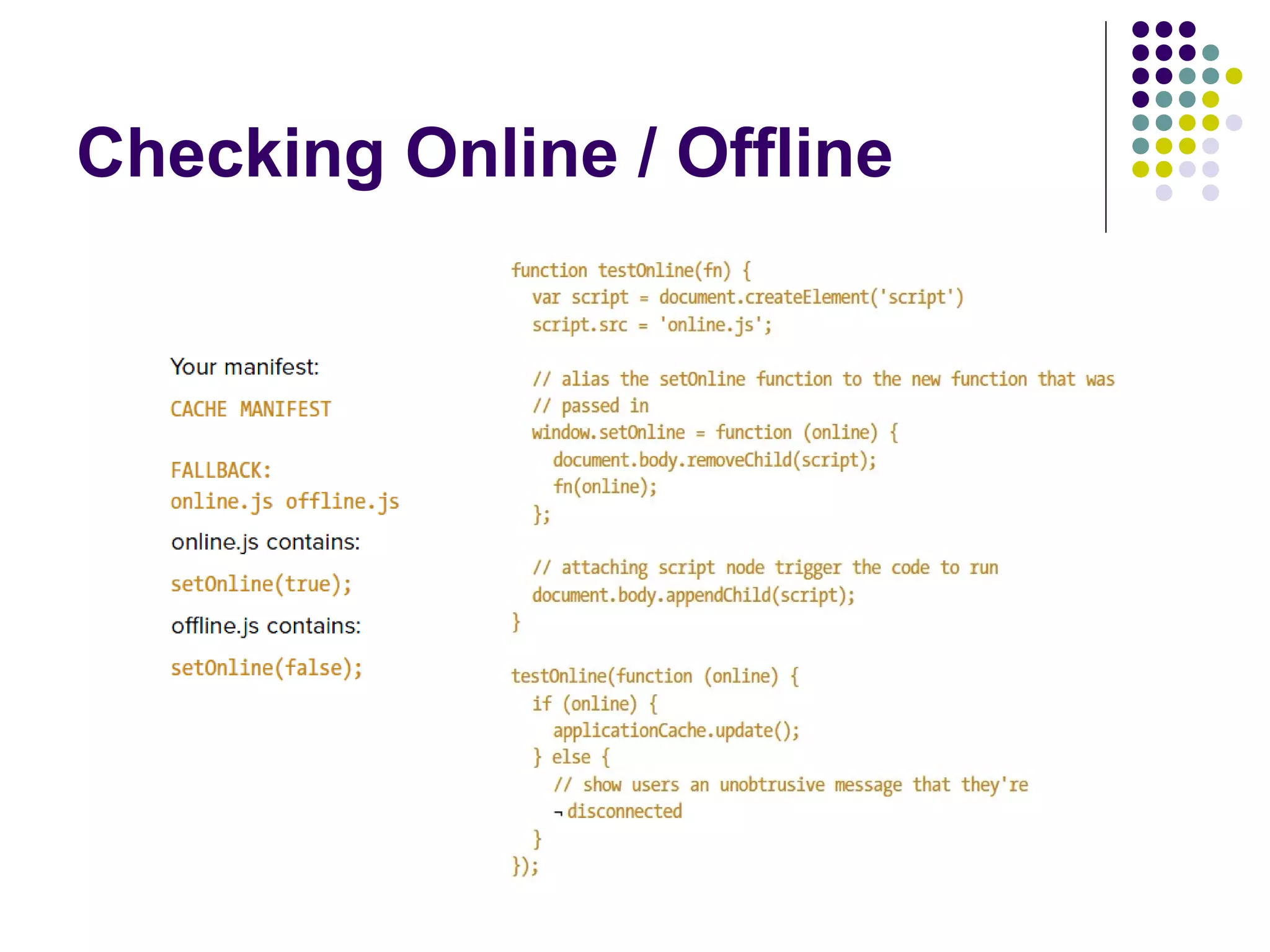 Checking Online / Offline 