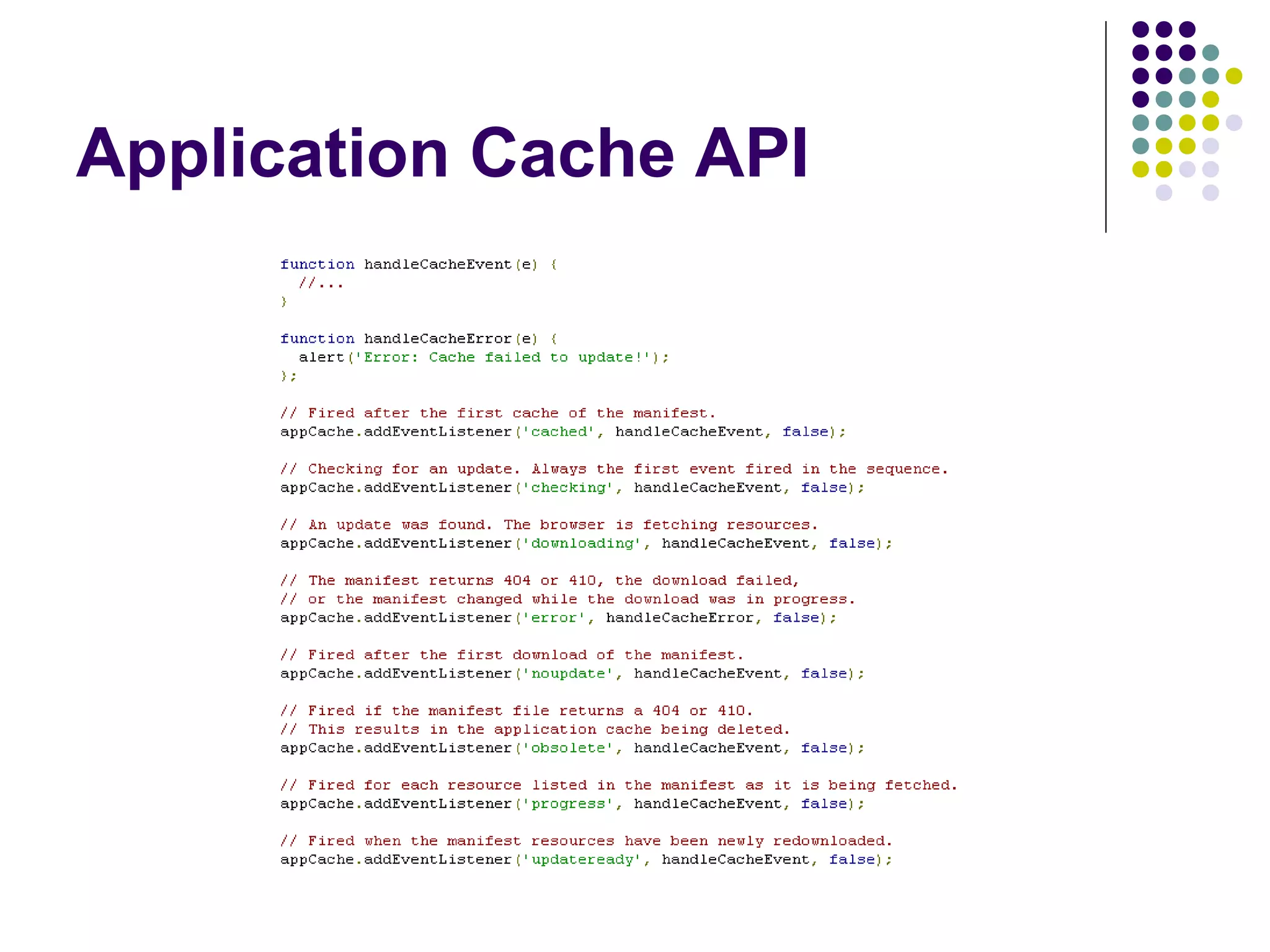 Application Cache API 