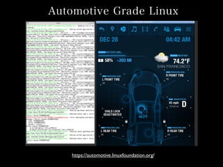 Automotive Grade Linux
https://automotive.linuxfoundation.org/
 