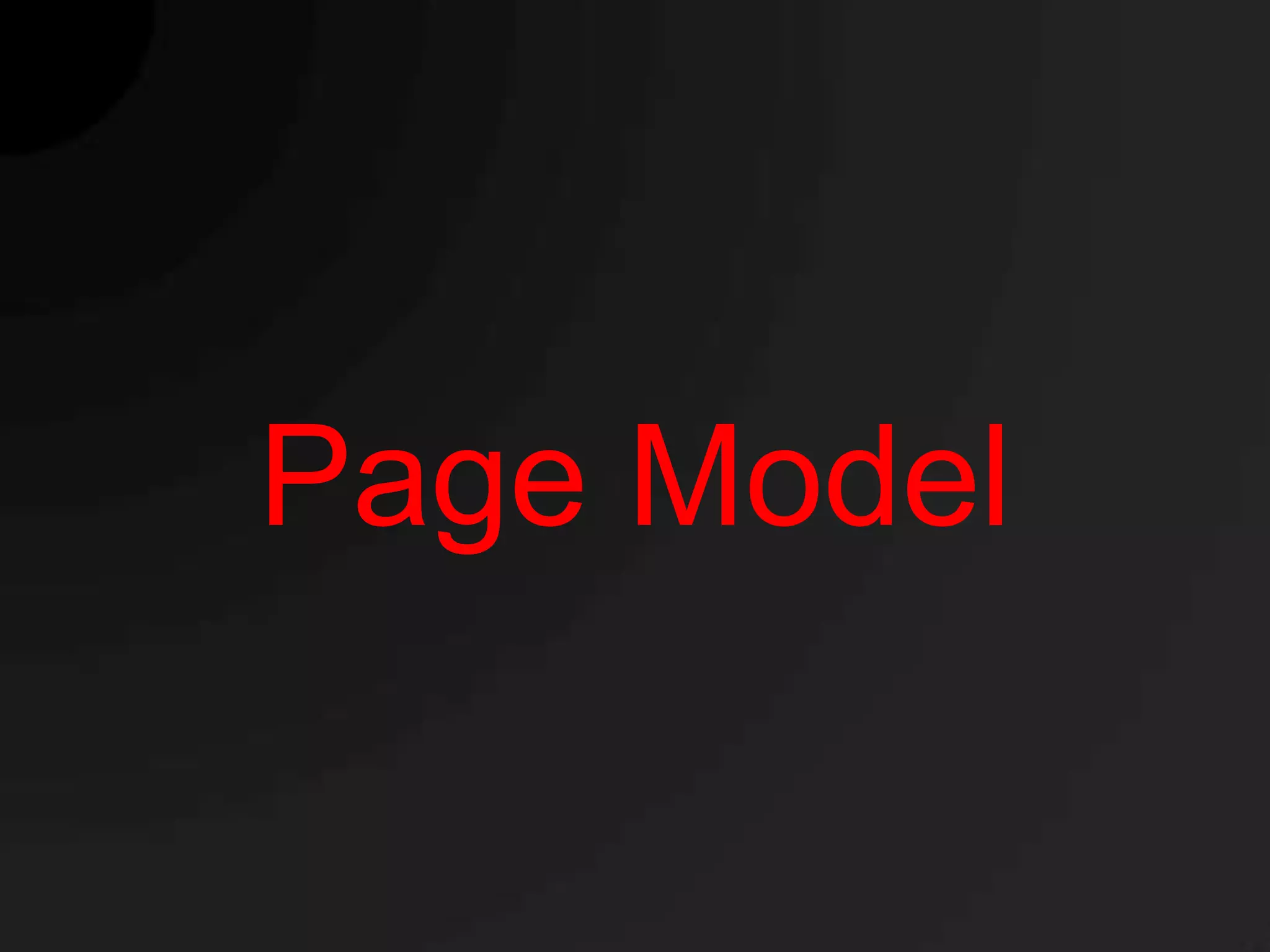 Page Model
 