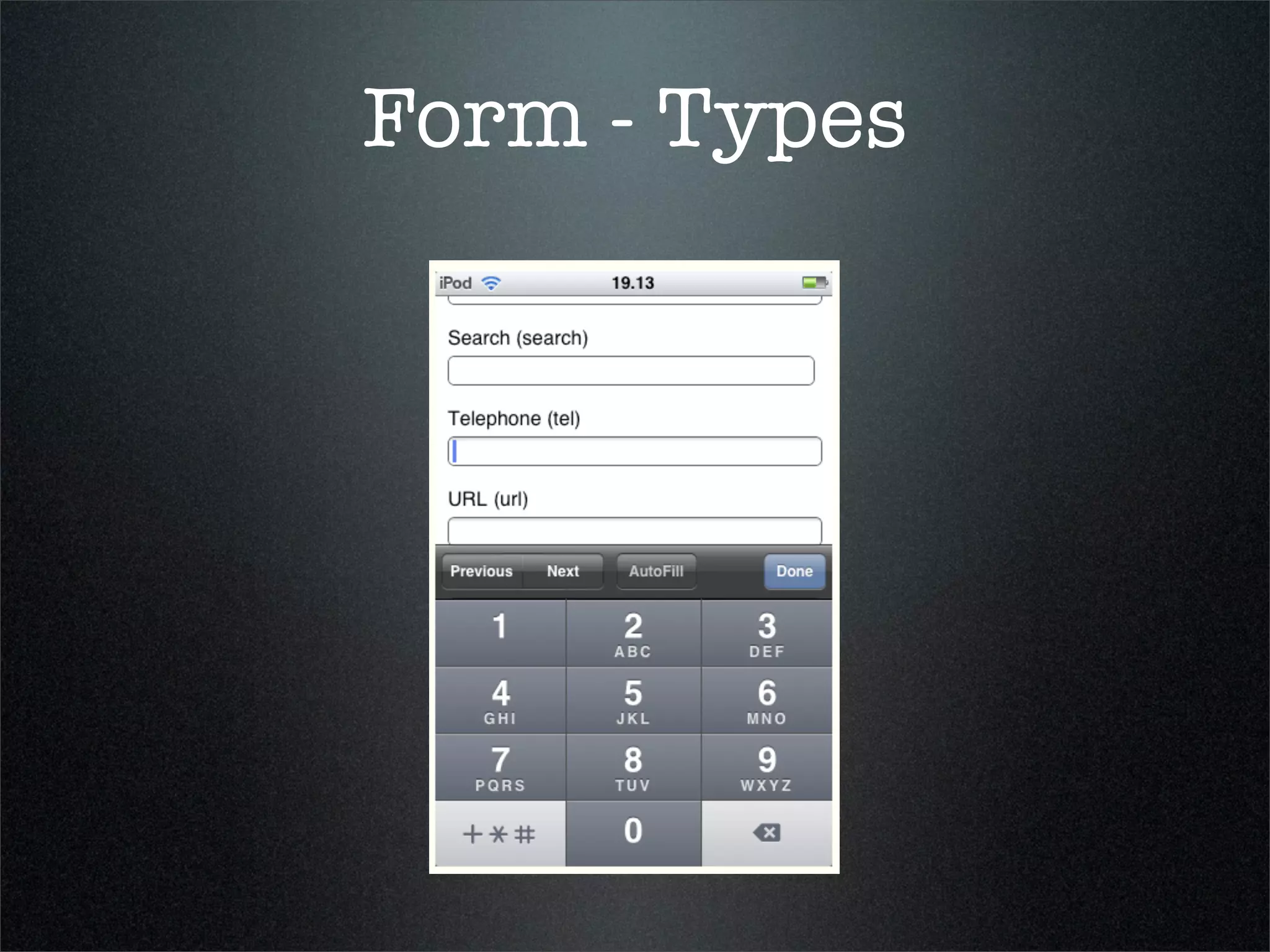 Form - Types
 