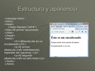 Html 5. Estructura de un documento para la Web | PPTX