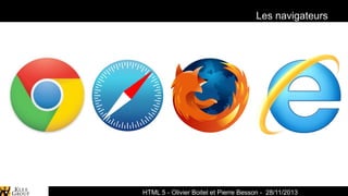 Les navigateurs

Spark-Archives - Cartographie
HTML 5 - Olivier Boitel et Pierre Besson - 28/11/2013

 