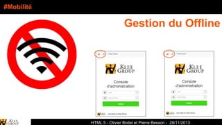 #Mobilité

Gestion du Offline

Spark-Archives - Cartographie
HTML 5 - Olivier Boitel et Pierre Besson - 28/11/2013

 