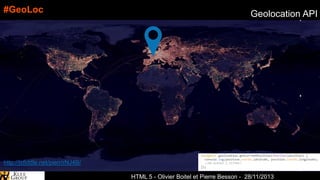 #GeoLoc

Geolocation API

http://jsfiddle.net/pierr/rNJ4B/
Spark-Archives - Cartographie
HTML 5 - Olivier Boitel et Pierre Besson - 28/11/2013

 