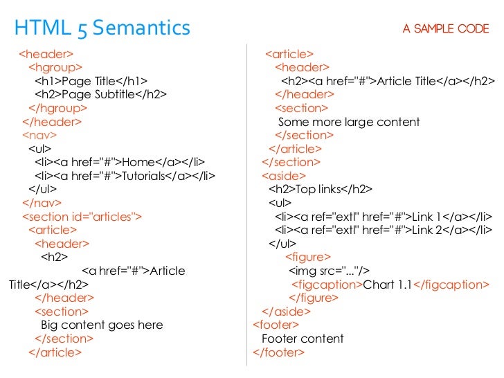 Html5 semantics