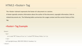 Html5 structure tags | PPTX