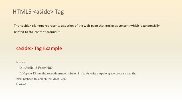 Html5 structure tags