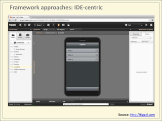 Framework approaches: IDE-centric




                                    Source: http://tiggzi.com
 
