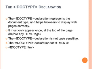Html5 tutorial | PPTX | Web Design and HTML | Internet