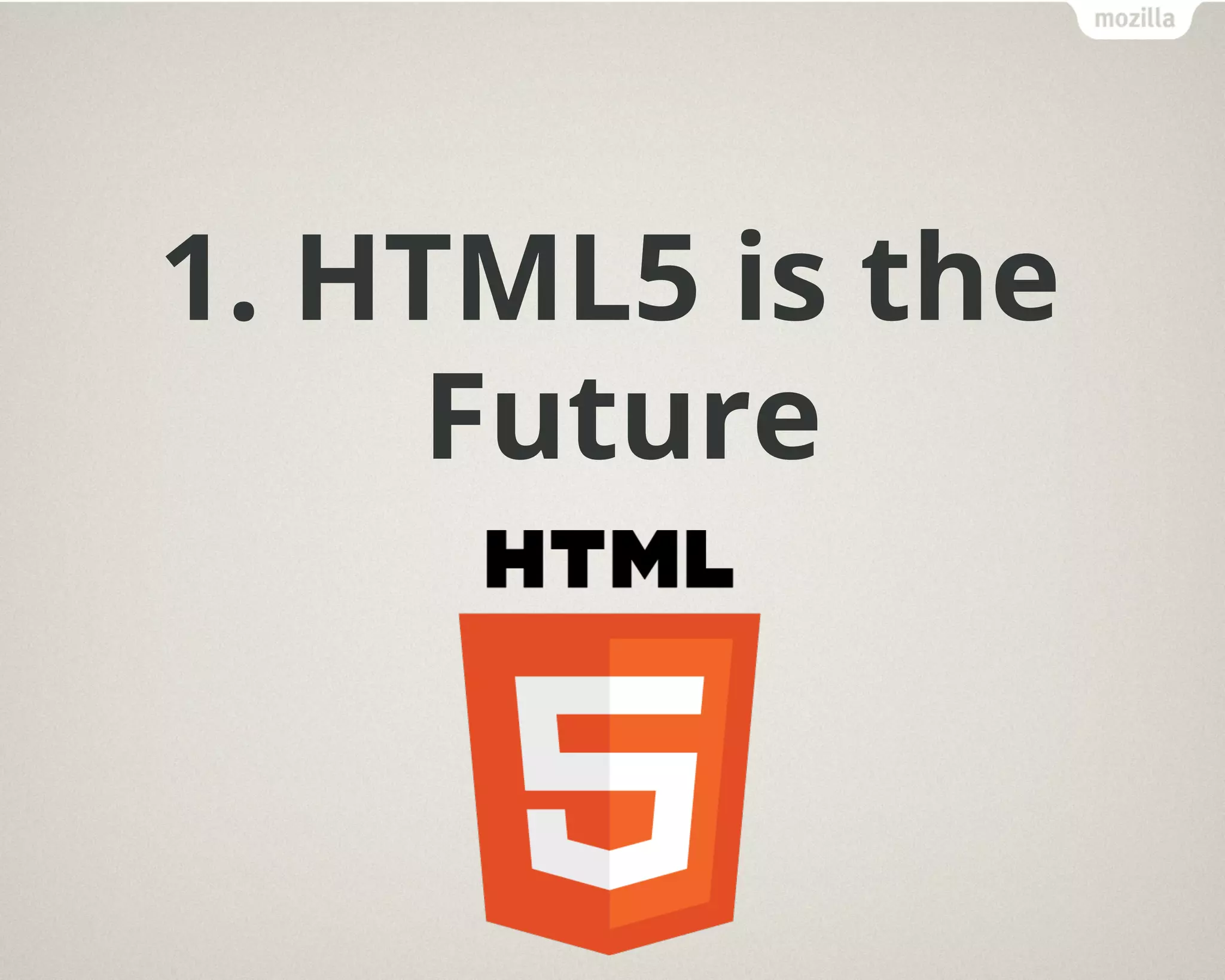 1. HTML5 is the
Future
 