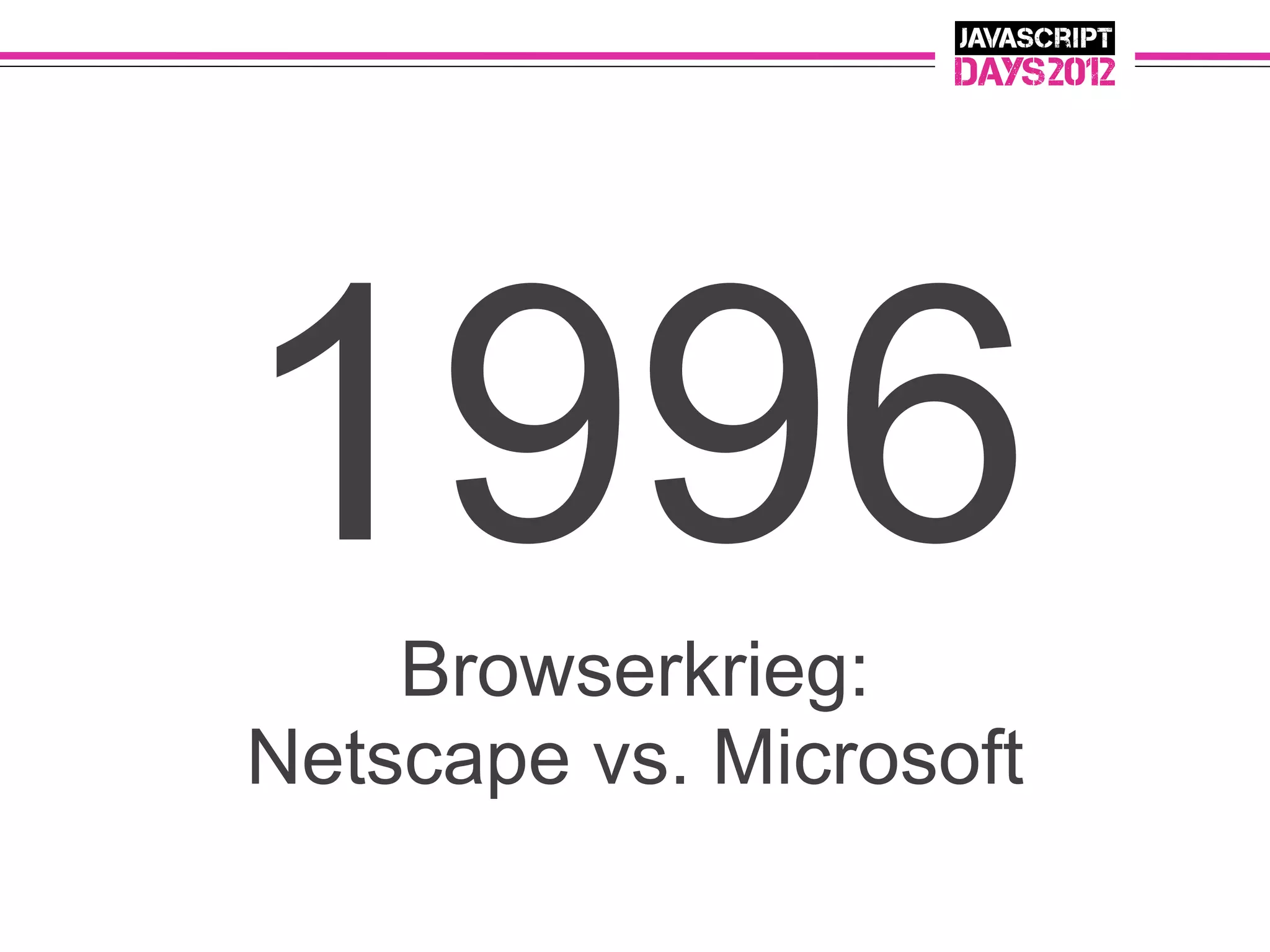 1996Browserkrieg:
Netscape vs. Microsoft
 