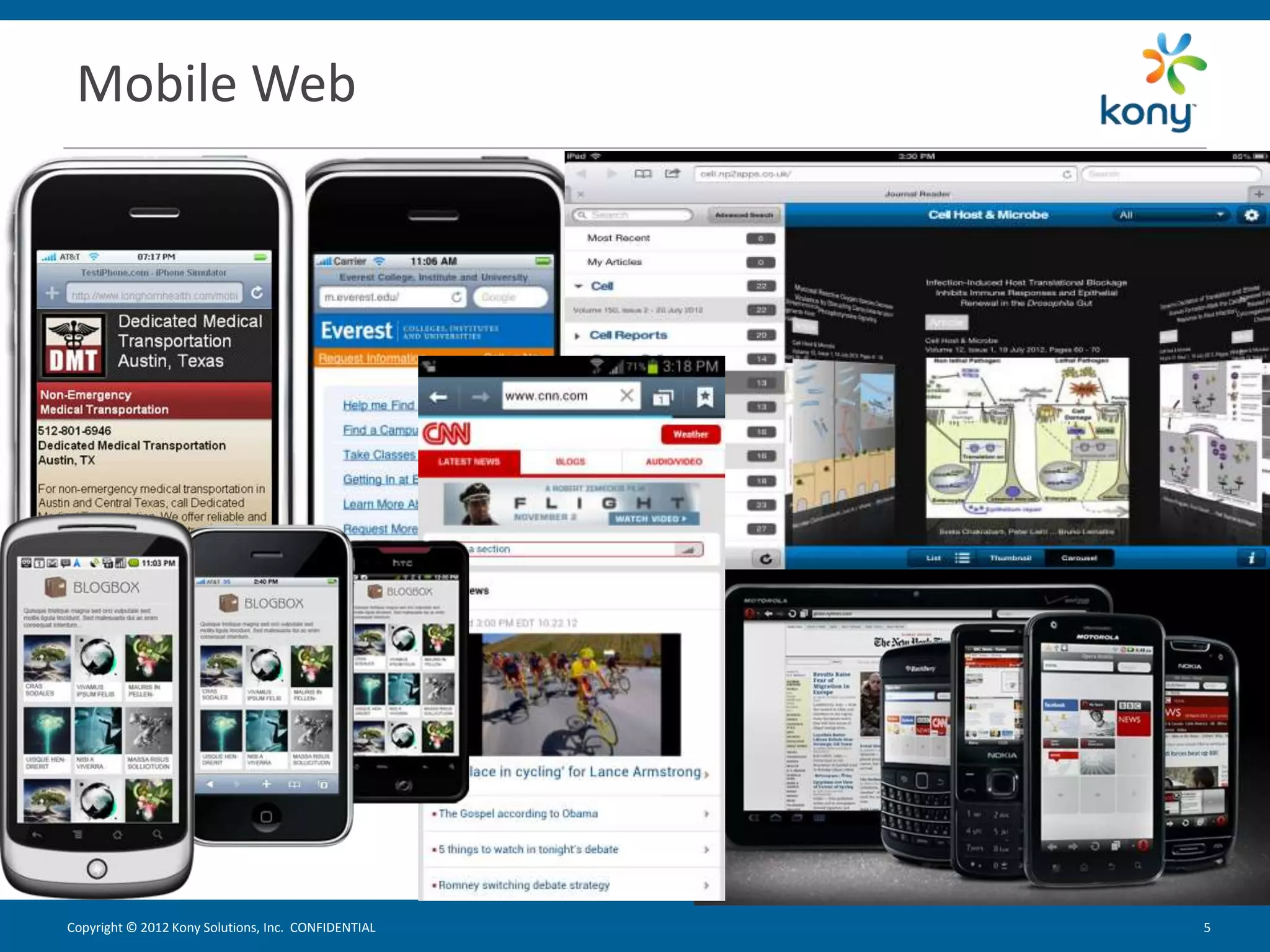 Mobile Web




Copyright © 2012 Kony Solutions, Inc. CONFIDENTIAL   5   5
 