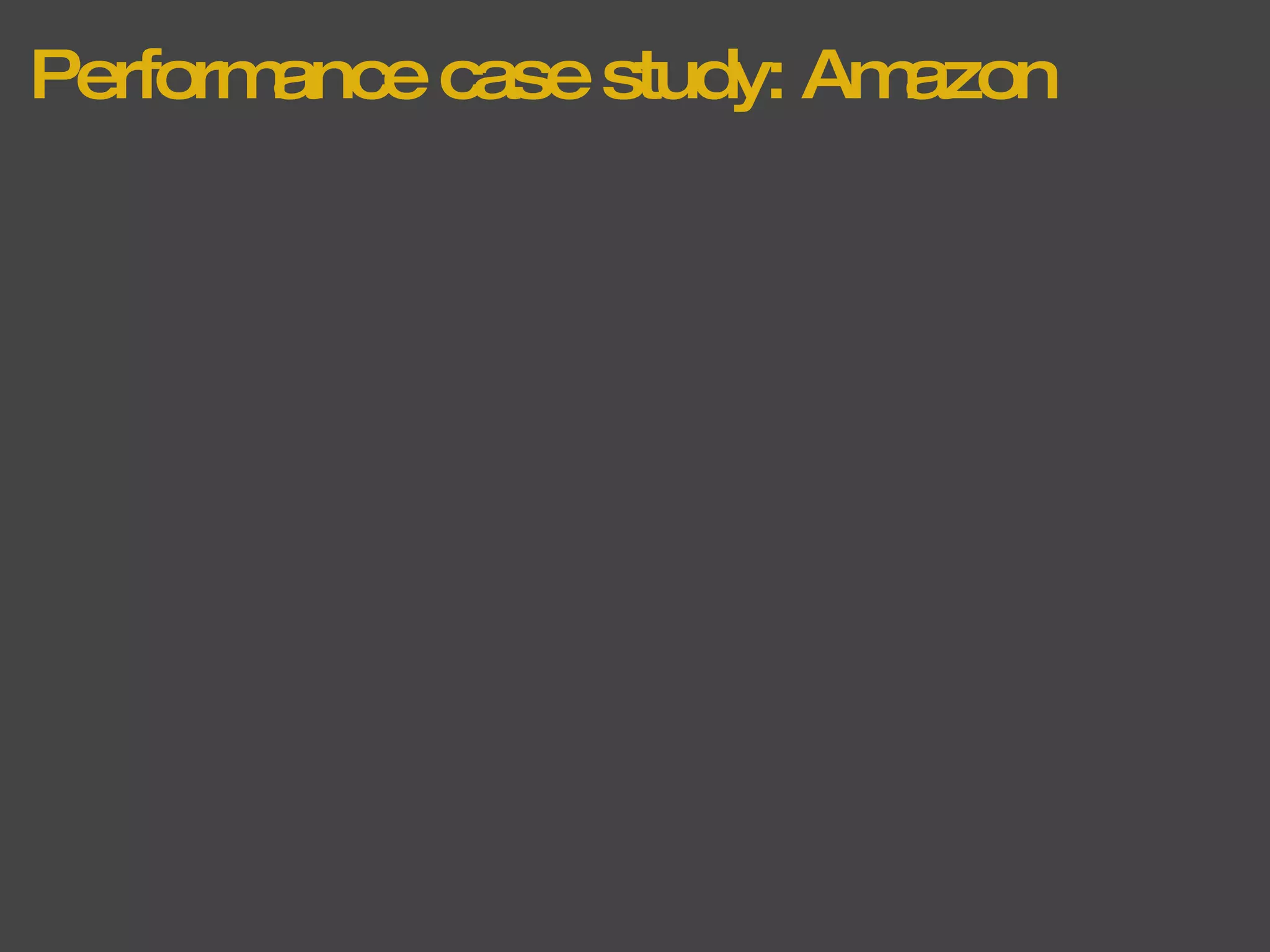 Performance case study: Amazon   