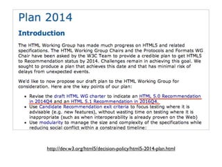 http://dev.w3.org/html5/decision-policy/html5-2014-plan.html
 