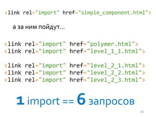 1import == 6запросов
а за ним пойдут…
26
 